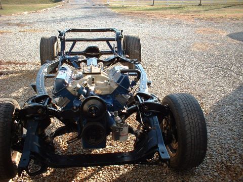 1964 Ford Galaxie - Chassis all re-built as a 427 car except I installed front disc brakes. Set engine in frame for mock-up.
