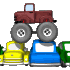 1993 Ford C-350 (Centurion Conversions) - Toy truck constructed from building blocks and toy car components.
