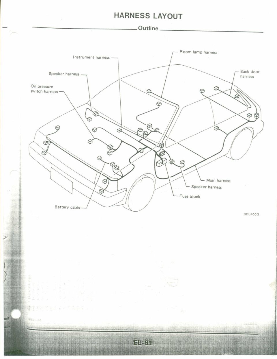 Nissan harness layout outline whole-vehicle diagram EL-63