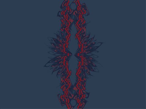 2004 Ford F-150 - A stylized tribal graphic adorns a dark blue background, intricate red and blue patterns.