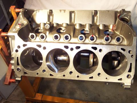 1981 Ford Bronco - This is a close-up view of an engine block, likely undergoing repair or rebuild.