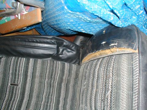 1979 Ford Bronco - Interior view of a car seat showing fabric and vinyl wear.