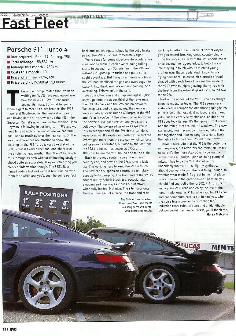 Two dark Porsche 911 Turbos parked, rear view