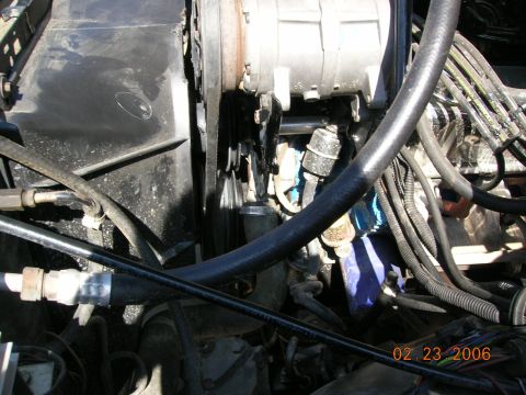 1985 Ford Bronco - old pump removed.