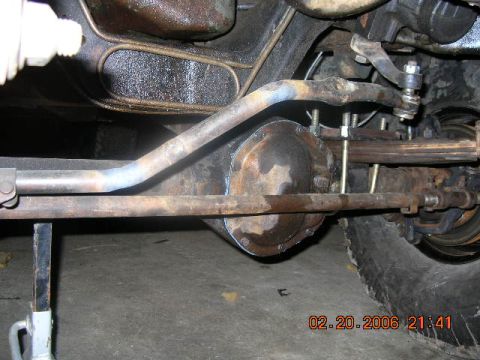 1991 Ford F-150 - this is only a temporary drag link..we shortened it a little too much and it doesn't drop down low enough to clear the spring when there is…