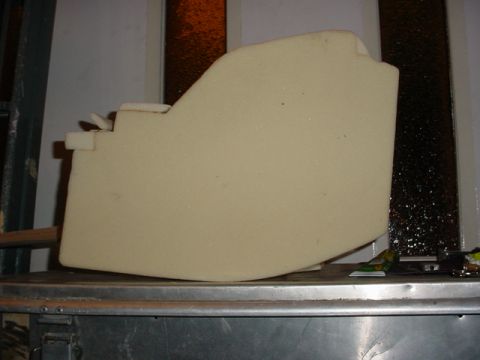 1986 Ford Bronco - Using the cardboard template as a guide cut a piece of foam. Be generous while cutting because you can cut or sand the excess material late…