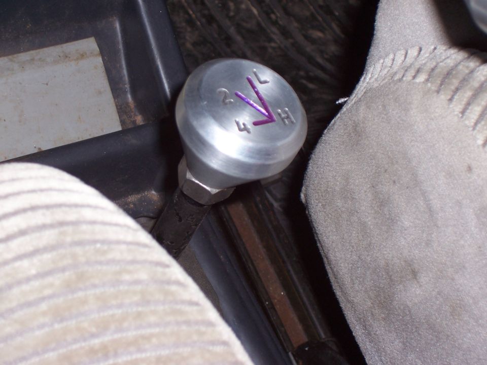 t-case knob installed