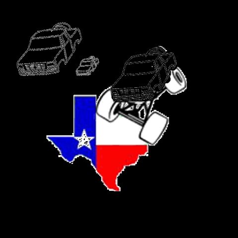 1993 Ford Bronco - A sticker depicts a lifted truck superimposed on the outline of Texas.