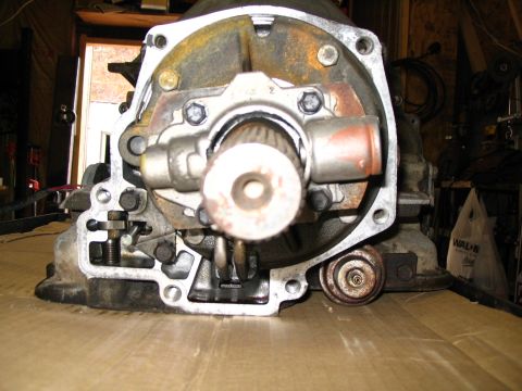 1984 Ford Bronco - This is a close-up view of an automatic transmission's internal components, likely removed for repair or inspection.