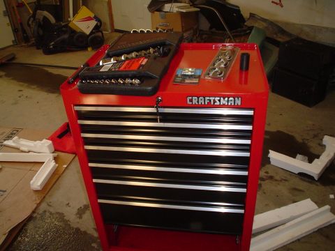 1981 Ford Bronco - what I got at sears Saturday. 8 drawer roll away,26 piece inch wrench set (1/4"-1 1/8"), 3 piece percision plier set, 6" impact extension,…