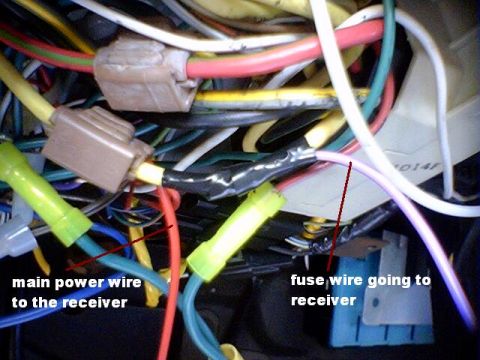 1994 Ford Bronco - A close-up view of a complex vehicle wiring harness, showing various colored wires and connectors.