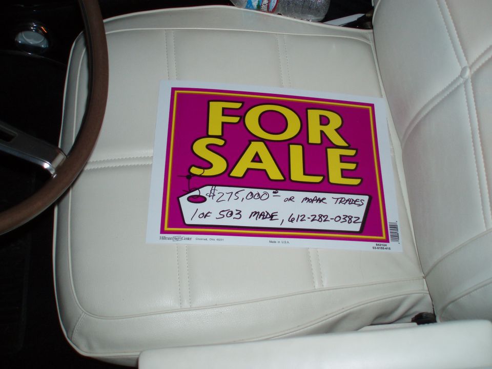 This is the price tag for that Dodge Daytona...