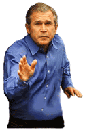 1993 Ford Bronco - George W. Bush gestures with his hand while looking towards the camera.