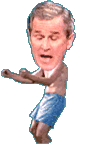 1993 Ford Bronco - Caricature of George W. Bush in swim trunks.