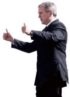 1993 Ford Bronco - George W. Bush, former President of the United States, gives a double thumbs up gesture.