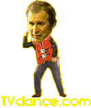 1993 Ford Bronco - A humorous image of George W. Bush depicted with a life vest, set against a vibrant yellow backdrop.