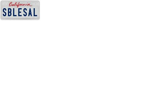 California license plate SBLESAL