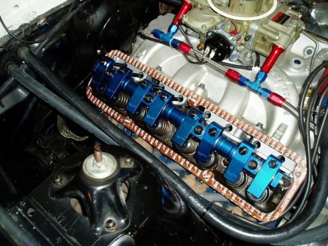 1966 Ford Fairlane - Detailed view of an engine's internal components, including the camshaft and valve system.