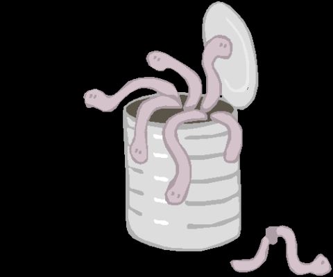 1997 Ford Taurus - A humorous cartoon depicts a person pulling a worm out of an open can.