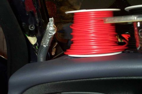 1998 Ford Crown Victoria - All wiring was run through this wireloom for a cleaner install and to keep the wiring together.
