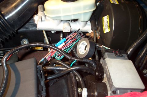 1998 Ford Crown Victoria - I used wiring looms and electrical tape to clean up the wiring install and to give a factory appearance.
