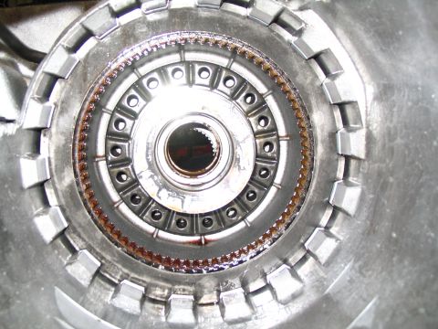 1984 Ford Bronco - This is a close-up view of a transmission torque converter, showing internal mechanical components.