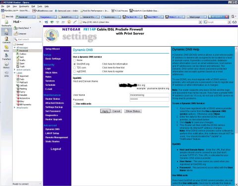 1985 Ford F-150 - Screenshot of a Netgear router's web interface, showing the Dynamic DNS setup page.