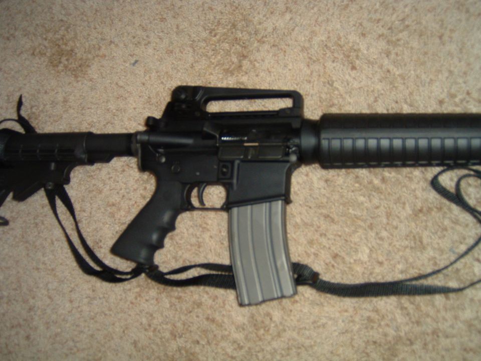 AR-15 style rifle with magazine inserted