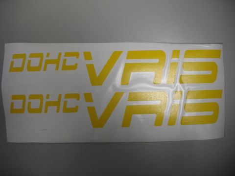 1996 Ford Probe - Yellow DOHC V-RIS decals are shown on a white background.