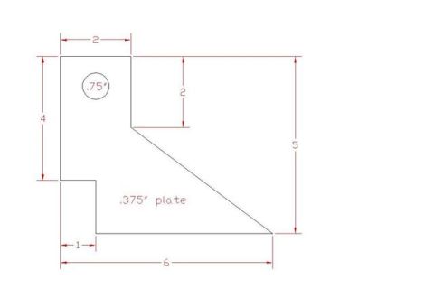 1994 Ford Bronco - Diagram shows a bracket with various measurements, including a .375 inch plate thickness.