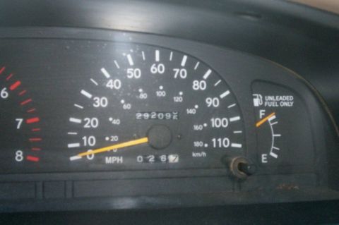 1993 Ford Bronco - Odometer in Keith's Toyota Tacoma - almost 300K miles! True testament to Toyota longevity in a truck that sees daily driver commuting and f…