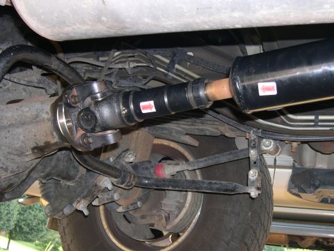 2000 Ford Excursion - Custom High Angle Driveline double carden drive shaft and balanced diff flange.