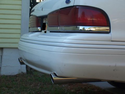 1997 Ford Crown Victoria - Rear view of a 1997 Ford Crown Victoria showing its bumper and taillights.