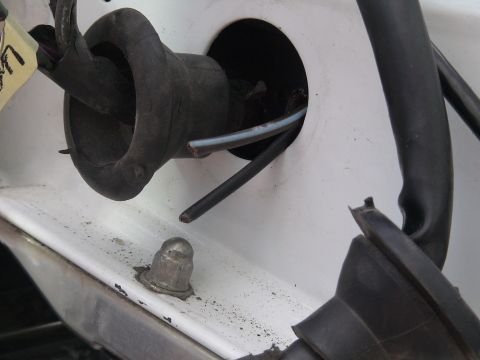 1993 Ford C-350 (Centurion Conversions) - Vehicle wiring harness grommet with exposed wires, part of a larger assembly.