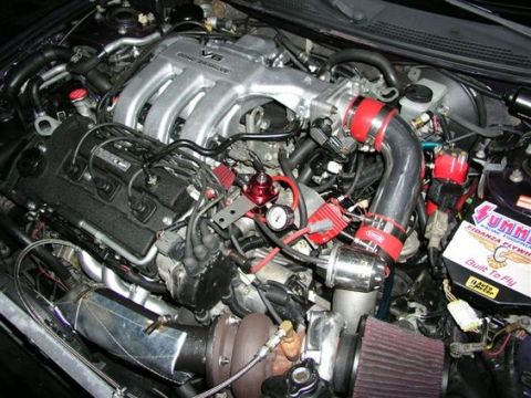 1995 Ford Probe - Customized V6 engine bay a turbocharger and performance modifications.