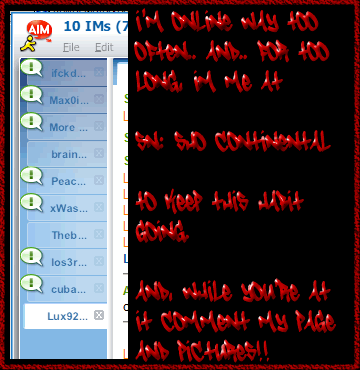 1993 Ford Taurus - Screenshot of an AIM instant messenger window displaying a chat conversation and a list of online contacts.