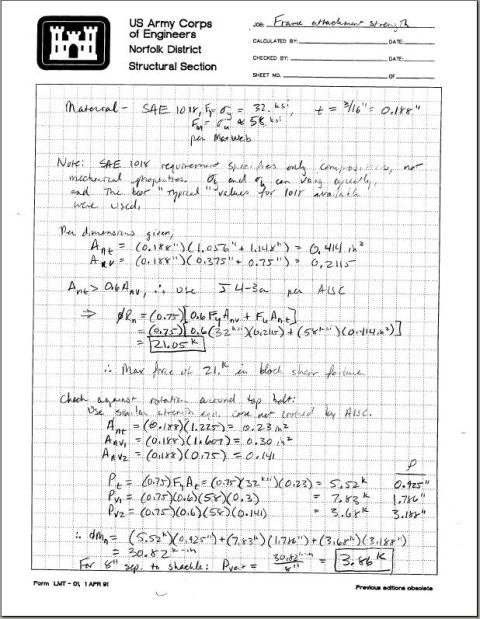 1991 Ford Bronco - I was asked for calcs and an illustration explaining why I said the factory mounting holes in the frame were insufficient -- these are the…