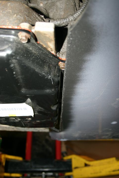 2003 Jeep TJ - The cut was perfect, but we neglected leaving room to get to the tranny pan bolts incase of needing to drop the pan easily