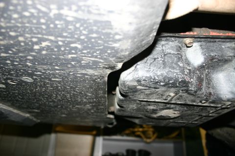 2003 Jeep TJ - skid installed with room to get to the tranny bolts