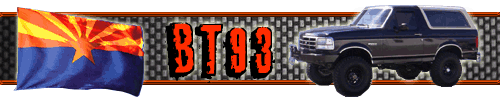 1993 Ford Bronco, Arizona flag, text BT93