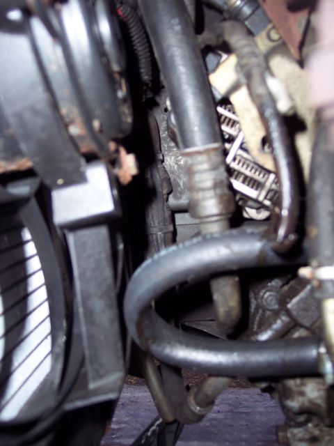 1995 Ford Probe - Close-up view of engine bay components, including hoses and a radiator, with a SuperMotors.net logo visible at the bottom.