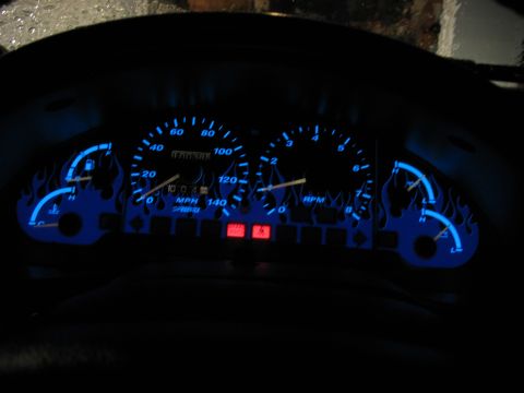 1997 Ford Probe - Flamey gauges at night