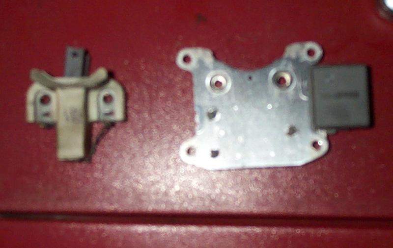 When you remove the 2 screws....the brush assembly simply comes off of the regulator