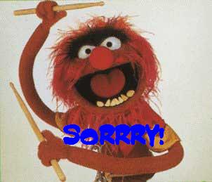 1991 Ford LTD Crown Victoria - The Muppet character Animal is shown holding drumsticks and has "SORRRY!" written across its chest.