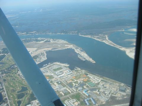 1989 Ford Bronco - Jacksonville NAS, aircraft carrier in port.