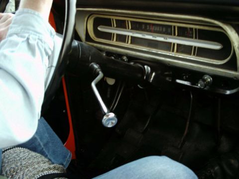 1971 Ford F-100 - Interior view of a 1971 Ford F-100, focusing on the dashboard and driver's controls.