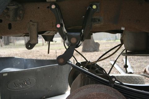 1993 Ford F-350 - This is the shackle with weight on it. Angle is about 35-40 degrees off of vertical axis. 45 is ideal for best ride and best combination fo…