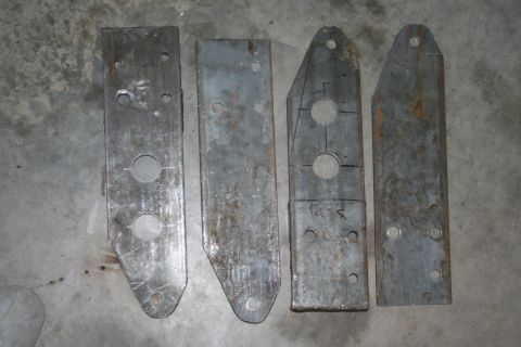1993 Ford F-350 - These are the front plates for the front shackle reversal. They, along with the hangers, provide for 6" of lift. The two larger holes are f…