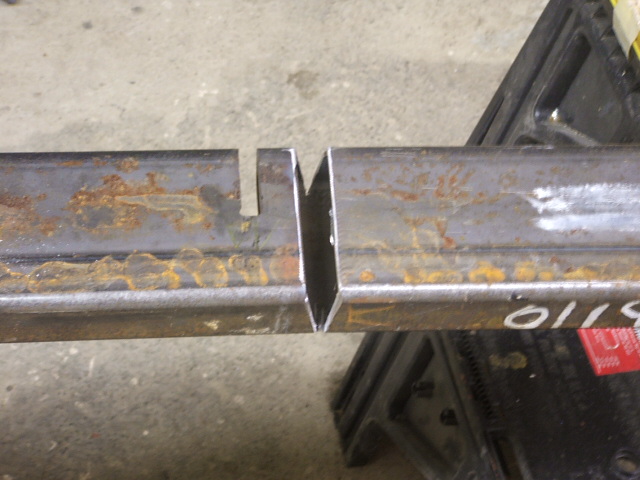 Cuts to make a bend in the tube.