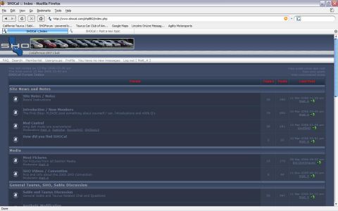 1993 Ford Taurus - This is a screenshot of a car enthusiast forum index page, not a photo of a vehicle.